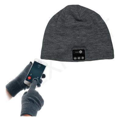 Pack bonnet audio + gants tactile gris Muvit Life