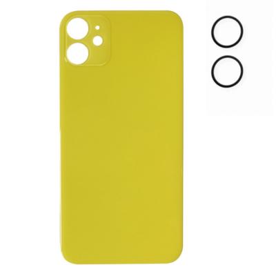 Vitre arrière iPhone 11 jaune + joint de caméra